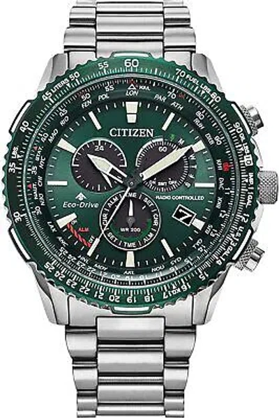 Pre-owned Citizen Silver Mens Chronograph Watch Promaster Sky Cb5004-59w