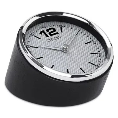 Citizen Silver Tone Easy Reader Table Clock Cc1013 In Black