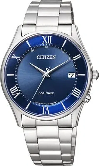 Pre-owned Citizen Simple Adjust E Lairon Eve Radio Watch Thin As1060-54l Men's Watch In Dial Color - Blue