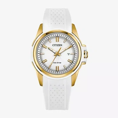 Citizen Sport Casual Womens White Strap Watch Fe1262-03a