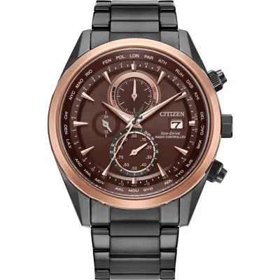 Citizen Sport Luxury Atomic Timekeeping Bracelet Watch, 43mm In Black