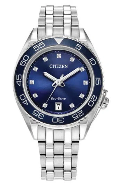 Citizen Sport Luxury Eco-drive Bracelet Watch, 35mm In Silver