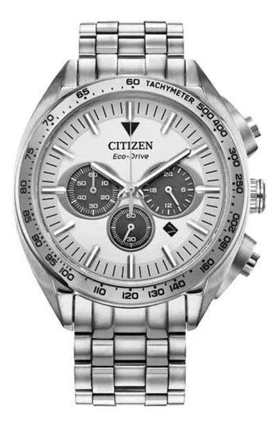 Citizen Sport Luxury Eco-drive Bracelet Watch, 43mm X 11mm In Silver