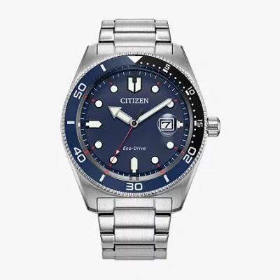 Citizen Sport Luxury Mens Silver Tone Stainless Steel Bracelet Watch Aw1761-89l In Metallic