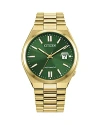 Citizen Tsuyosa Mens Automatic Gold Tone Stainless Steel Bracelet Watch Nj0152-51x In Green/gold