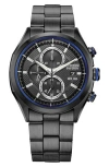 Citizen Sports Three Hand Quartz Chronograph Bracelet Watch, 41mm In Gray