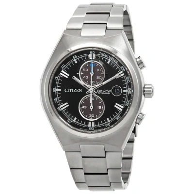 Citizen Super Titanium Chronograph Eco-drive Black Dial Men's Watch Ca7090-87e
