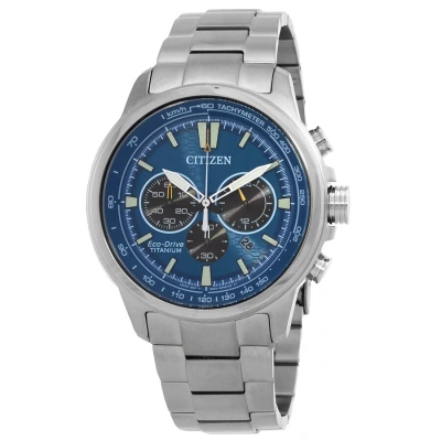 Citizen Super Titanium Chronograph Eco-drive Blue Dial Men's Watch Ca4570-88l