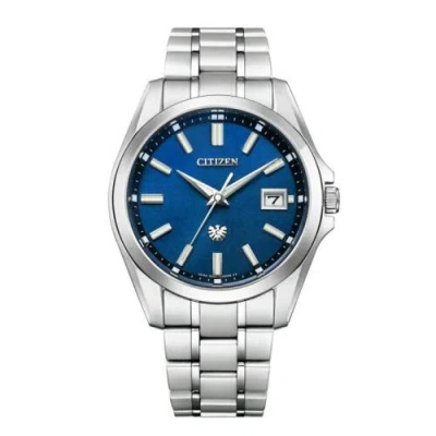 Pre-owned Citizen The  Aq4091-56l Blue Dial Eco-drive Titanium Solar Watch Men Japan