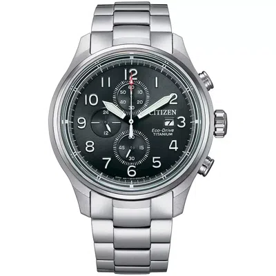 Pre-owned Citizen Titanium Sapphire Crystal Dial Eco-drive Date Men's Watch Ca0810-88x
