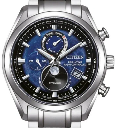 Pre-owned Citizen Tsuki-yomi By1010-81l Titanium Duratect Perpetual Global Radiocontrolled