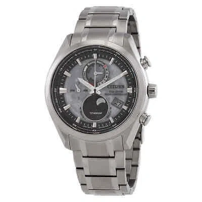 Pre-owned Citizen Tsuki-yomi A-t Eco-drive Perpetual World Time Men's Watch By1010-81h