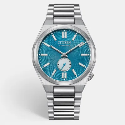Pre-owned Citizen Tsuyosa 60 Small Second Nk5010-51l Blue Dial Stainless Steel Men's Wristwatch 40 Mm In Silver