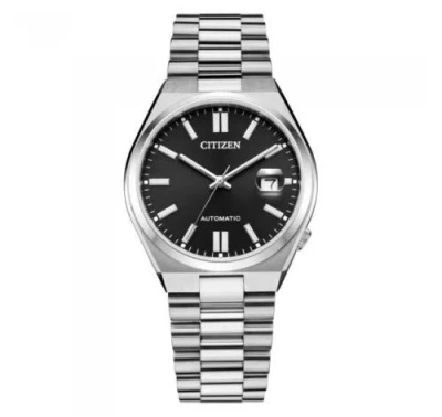 Pre-owned Citizen Tsuyosa Automatic Men's Stainless Steel Black Dial Watch Nj0150-81e