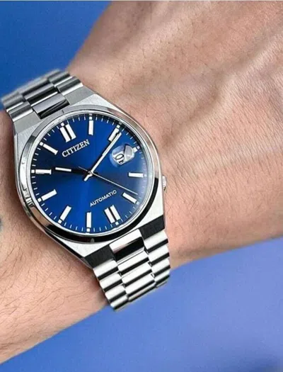 Pre-owned Citizen Tsuyosa Automatic Men's Stainless Steel Blue Dial Watch Nj0150-81l