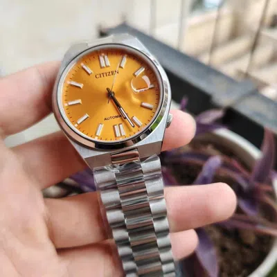 Pre-owned Citizen Tsuyosa Nj0150-81z Yellow Automatic Men's Stainless Steel Dial Watch