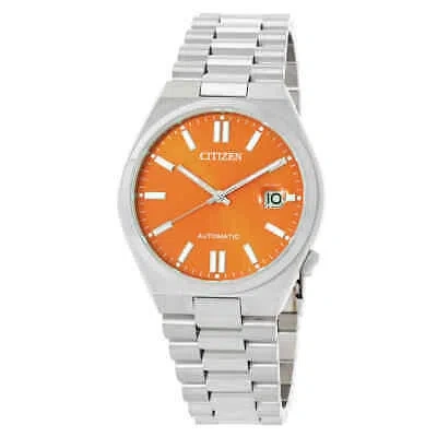 Pre-owned Citizen Tsuyosa Automatic Orange Dial Men's Watch Nj0151-88z