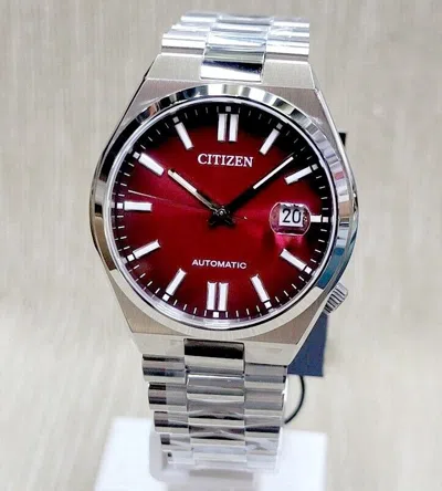 Pre-owned Citizen “tsuyosa” Burgundy Dial Automatic Stainless Steel Men's Watch Nj0150-56w