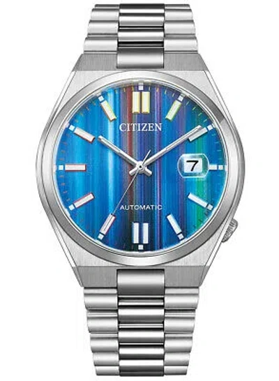Pre-owned Citizen Tsuyosa Collection Nj0151-53w Blue Sapphire Men's Watch In Box