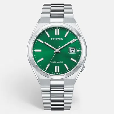 Pre-owned Citizen Tsuyosa Nj0150-81x Green Dial Stainless Steel Men's Wristwatch 40 Mm