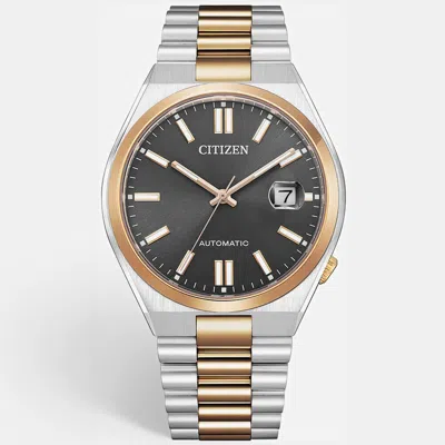 Pre-owned Citizen Tsuyosa Nj0154-80h Grey Dial Two Tone Stainless Steel Men's Wristwatch 40mm In Gray