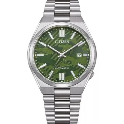 Pre-owned Citizen Tsuyosa Sapphire Crystal Automatic Nj0159-86x Green Dial Men's Watch