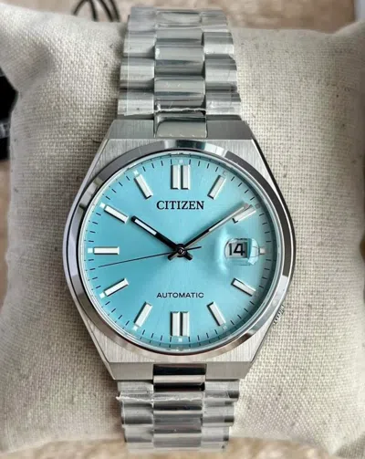 Pre-owned Citizen Tsuyosa Sapphire Crystal Automatic Turquoise Dial Nj0151-88m