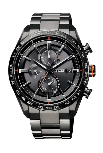 Pre-owned Citizen Watch At8185-62e Atessa Eco Drive Men's Black Made In Japan Titanium