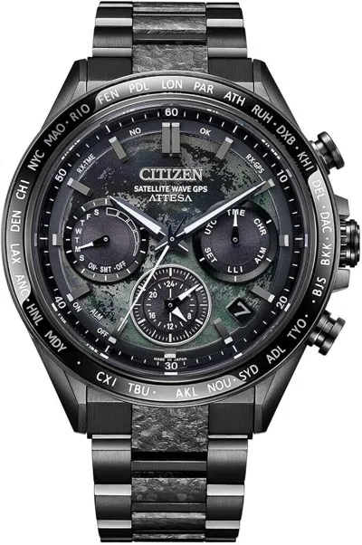Pre-owned Citizen Watch Attesa Cc4065-61y Act Line Hakuto-r Double Direct Flight
