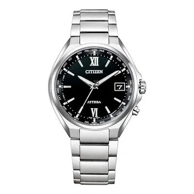 Pre-owned Citizen Watch Attesa Waterproof Radio Solar Business Simple Second Hand Dat 921 In Black