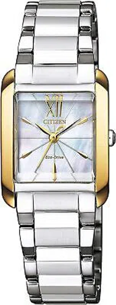 Pre-owned Citizen [] Watch  El Eco Drive Square Case Ew5558-81d Ladies Silver