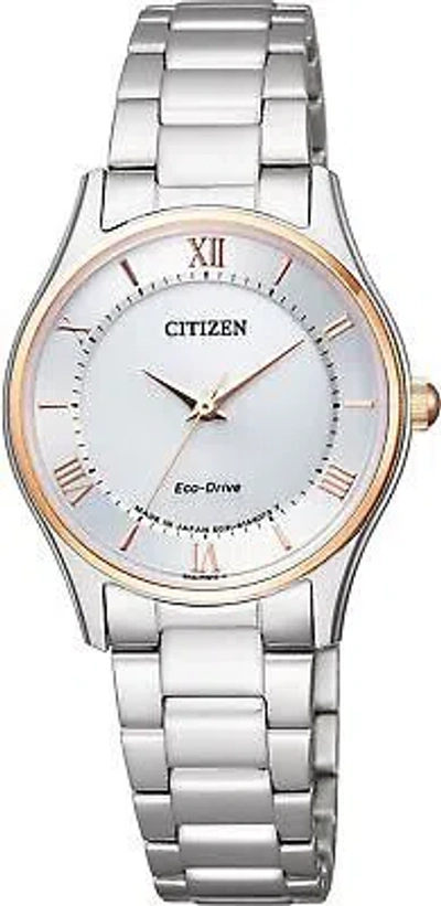 Pre-owned Citizen Watch Collection Simple Adjust Eco Drive Pair Em0404-51a Women's
