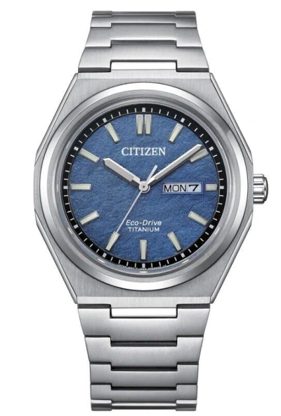 Pre-owned Citizen Watch Man Supertitanio Aw0130-85l Solar-cristal Zafiro-10 Pubs