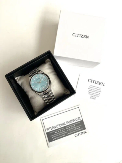 Pre-owned Citizen Watch Nj0151-88m Tsuyosa Automatic Tiffany Blue Dial Silver Steel