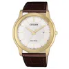 CITIZEN CITIZEN WHITE DIAL BROWN LEATHER MEN'S WATCH AW1212-10A