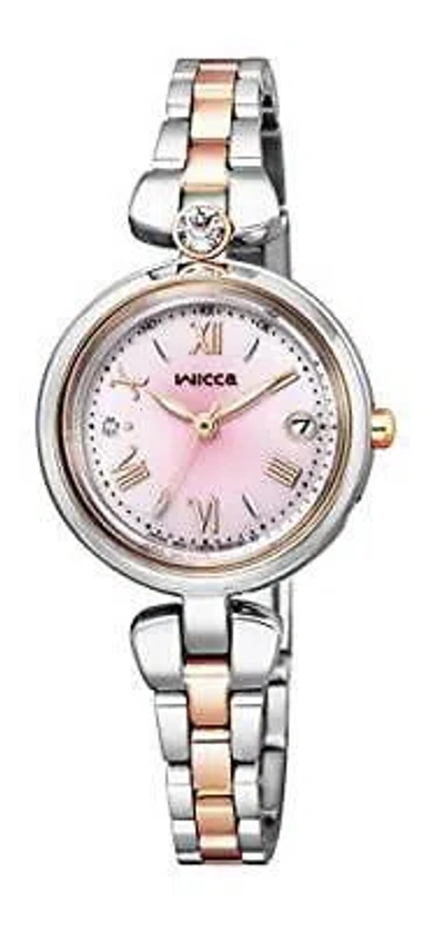 Pre-owned Citizen Wicca Ks1-635-91 Solar Woman's Watch Pink Gradation X Pink Gold
