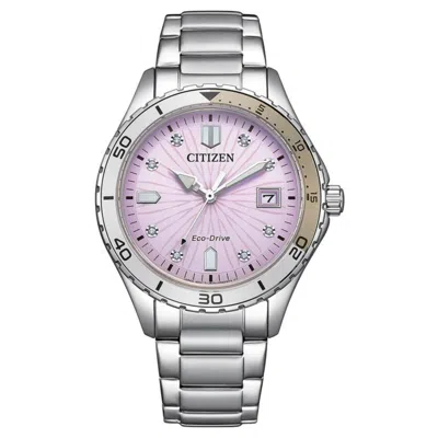 Citizen Women's Classic Pink Dial Watch In Silver
