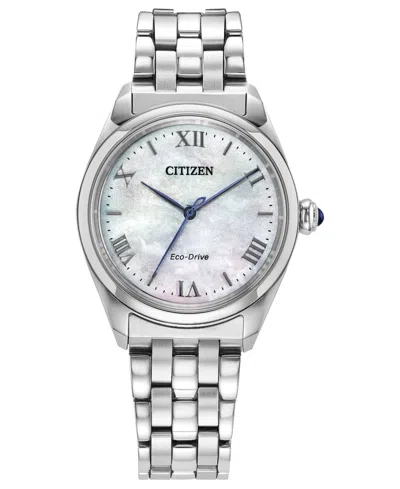 Citizen Women's Classic Silver-tone Stainless Steel Bracelet Watch, 33mm In Metallic
