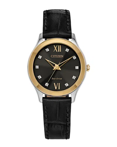 Citizen Women's Diamond Diamond Watch In Black