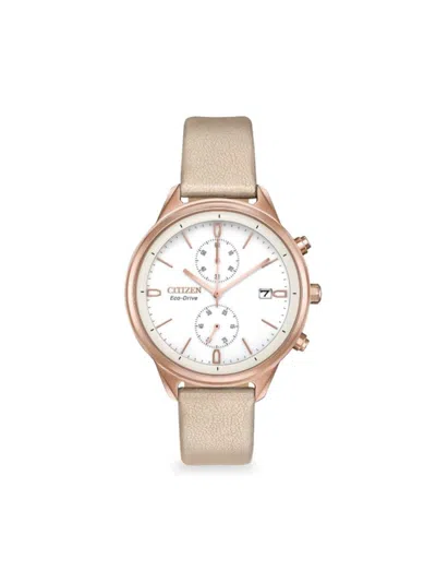 Citizen Women's Eco-drive Chandler 39mm Rose Goldtone Stainless Steel & Vegan Leather Strap Watch