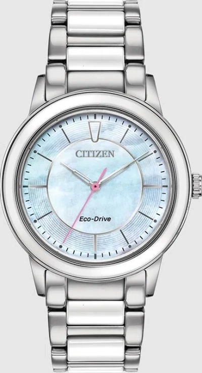 Pre-owned Citizen Women's Eco-drive Chandler Ceramic Mother Of Pearl Dial 36mm Watch (mode