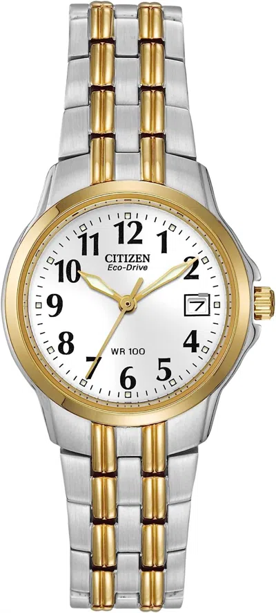 Citizen Women's Eco-drive Dress Classic Watch In White In Gold
