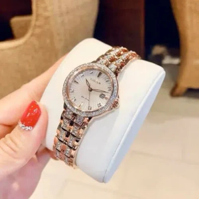 Pre-owned Citizen Women's Eco-drive Silhouette Crystal Rose Gold Watch - Ew2348-56a