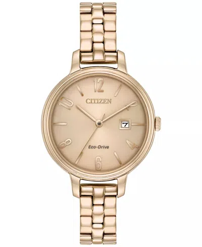 Citizen Women's Eco-drive Silhouette Watch In Rose Gold-tone In Multi