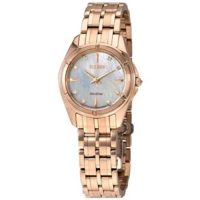 Pre-owned Citizen Women's Prezia 30mm Solar Quartz Eco-drive Watch Em0353-50d