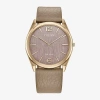 Citizen Eco-drive Unisex Beige Leather Strap Watch 38mm In Brown