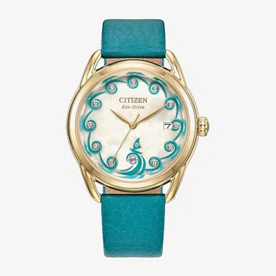 Citizen Womens Blue Leather Strap Watch Fe6182-46y