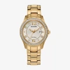 Citizen Womens Crystal Accent Gold Tone Stainless Steel Bracelet Watch Fe1147-79p In Gold