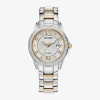 Citizen Womens Crystal Accent Two Tone Stainless Steel Bracelet Watch Fe1146-71a In Multi