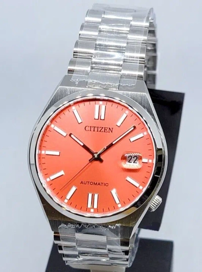 Pre-owned Citizen X Pantone Blazing Red Automatic Stainless Steel Men's Watch Nj0158-89w